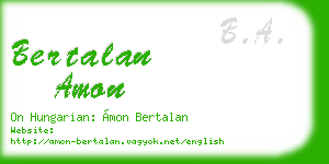 bertalan amon business card