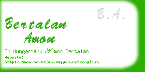 bertalan amon business card